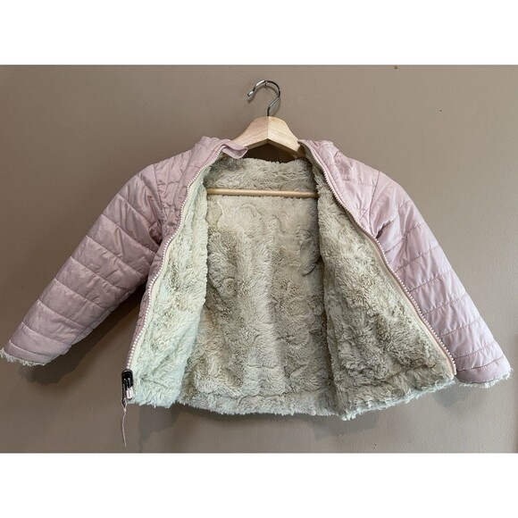 The North Face Reversible Mossbud Swirl Insulated Jacket Pink Toddler Girl 3T - Picture 6 of 12